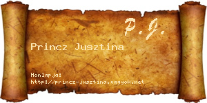 Princz Jusztina névjegykártya